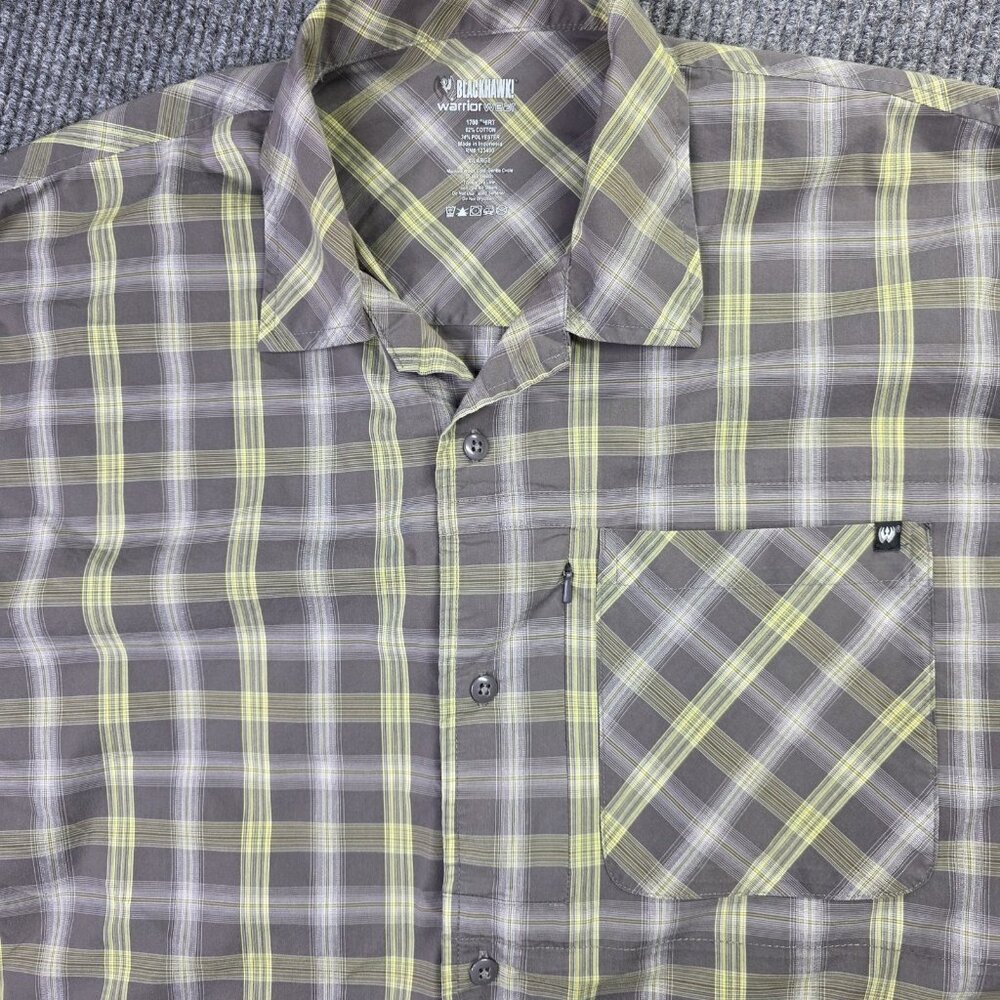 Blackhawk Warrior Wear Shirt Mens XL Brown Plaid Button Up Tactical Outdoor Work